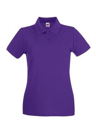 Футболка поло хлопковая женская - 63030-pe фиолетовая