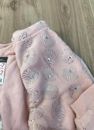 Тёплая пижама комплект для дома розовый. для девочки 122 см3 фото
