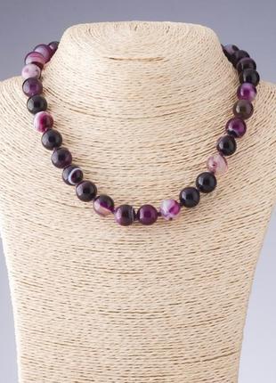 Бусы агат фиолетовые тона