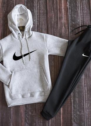 Худі + штани . чоловічий зимовий спортивний костюм фліс nike