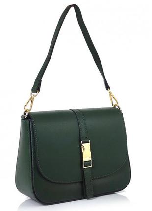 Сумка сумочка зеленая италия натуральная кожа стильная модная элегантная