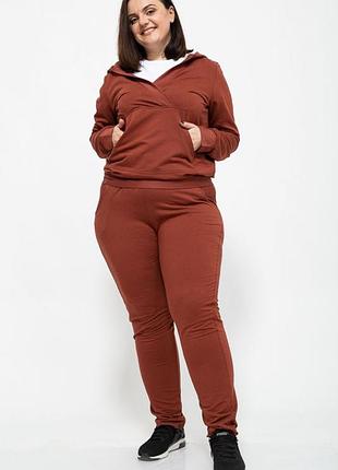Костюм спортивний трійка жіночий колір теракотовий розміри 3xl, 4xl, xl, xxl fg_02695_06