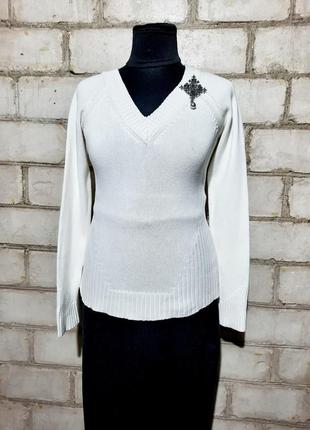 Джемпер пуловер по телу белый хлопок