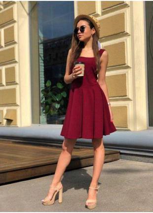 Коктейльна сукня бордове з креп дайвінгу5 фото