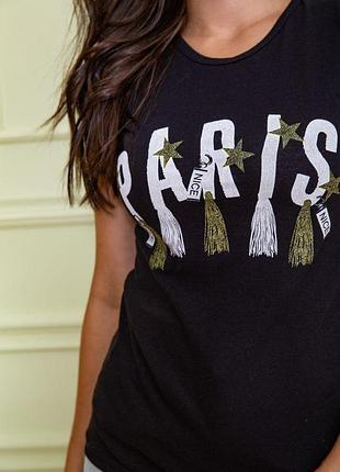 Футболка жіноча колір чорний розміри m, l, xl, xxl fg_05112_065 фото