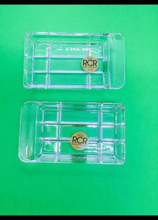 Rcr royal cristal rock италия 2 новые блюдца для оливок , высококачественный хрусталь