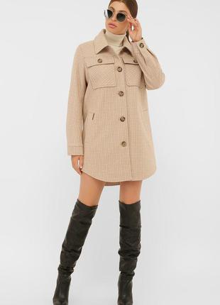 Пальто демисезонное женское цвет бежевый размер 46 fgg_58748