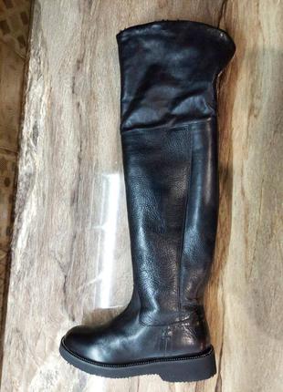 Итальянские сапоги кожаные  ботфорты carlo pazollini 🇮🇹5 фото