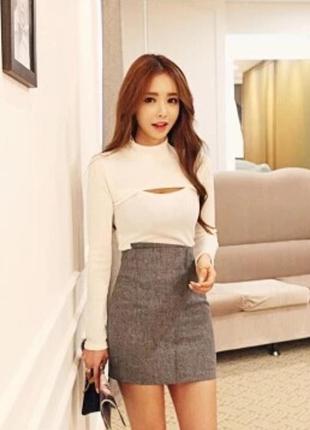 Шикарный белоснежный боди в рубчик only