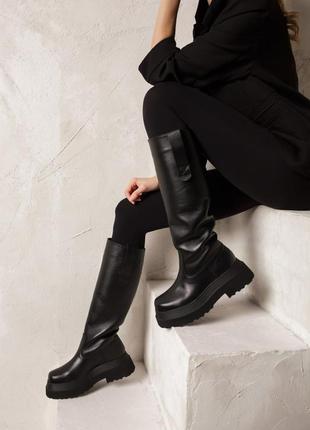 Ексклюзивні шкіряні чоботи труби на високій підошві в будь-якому кольорі!