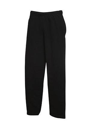Спортивні штани бавовняні без гумки знизу - 64032-36 чорні