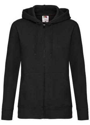 Толстовка на флісі на блискавці з подвійним капюшоном жіноча - 62118-36 чорна