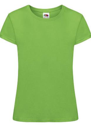 Футболка хлопковая средней плотности мягкая для девочек - 61017-lm лайм