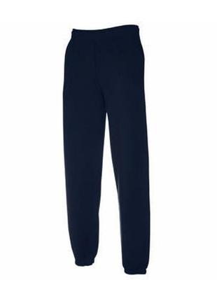 Спортивные брюки трикотажные с резинкой снизу - 64026-az глубокий темно-синий