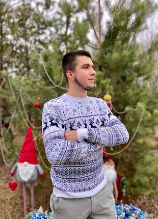 Новогодний мужской свитер6 фото