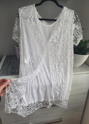 Кофта блуза l-xl блузка  сведр біла6 фото