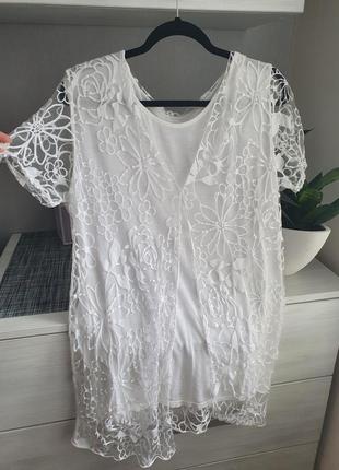 Кофта блуза l-xl блузка  сведр біла2 фото
