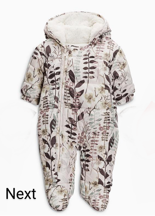 Комбинезон демисезонный с растительным принтом бренда next паркс 9-12