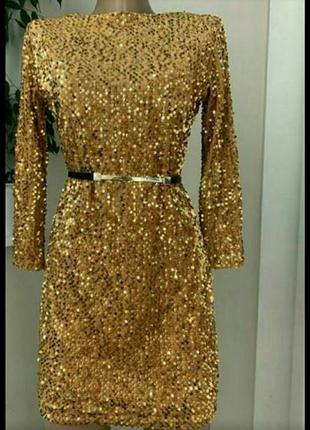 Золотое платье в паетки1 фото