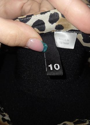 Стильная шифоновая удлиленная  рубашка блуза в леопардовый принт🖤5 фото