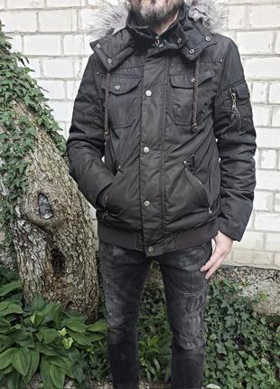Куртка зимняя утепленная бомбер с капюшоном мех dreimaster р.m original удлиненный бомбер2 фото