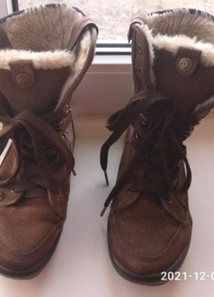 Зимние высокие ботинки  натур.кожа+меховый утеплитель  р.36