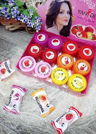 Бальзам для губ в баночці fruit lip balm1 фото