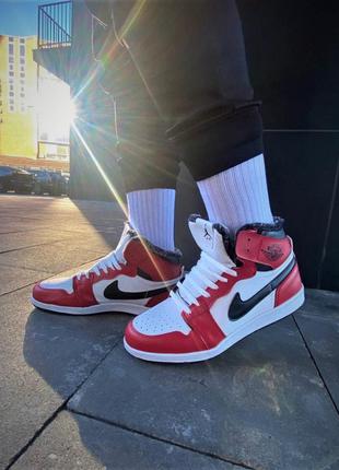 Зимові чоловічі кросівки на хутрі nike air jordan