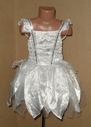Карнавальна сукня, новорічну сукню сніжинка, фея, зірка на 3-4 роки з крильцями4 фото