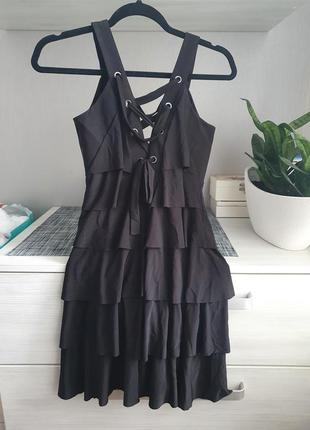 Вечірнє плаття платье міні чорне з паєтками2 фото