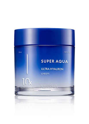 Missha super aqua ultra hyalron cream увлажняющий крем для лица с гиалуроновой кислотой