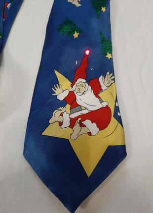 Краватка, галстук новорічний, грає музика, світиться лампочка, святковий4 фото