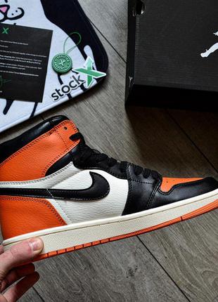 Nike air jordan 1 retro orange - black кросівки!!!2 фото
