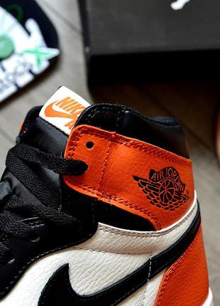 Nike air jordan 1 retro orange - black кросівки!!!4 фото