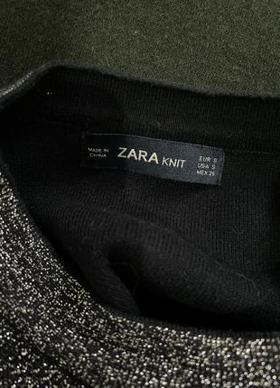 Нарядная блестящая кофта свитер zara кроп топ лонгслив7 фото