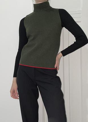 Жилетка светр zara під горло оливкова хакі