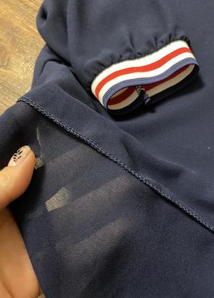 Шифоновая кофточка блуза италия темно синяя5 фото