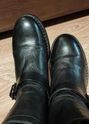 Кожаные черные грубые брутальные ботинки от дорогого бренда allsaints5 фото