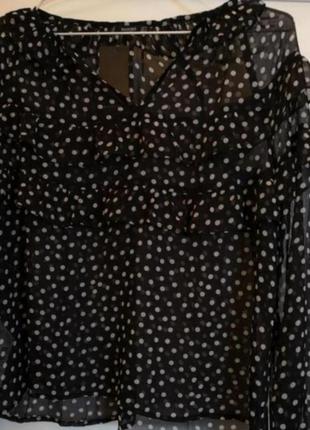 Невероятно нежная блузка в горох мango3 фото