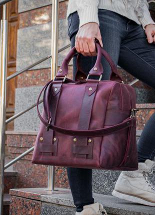 Женский кожаный саквояж, деловая женская сумка1 фото