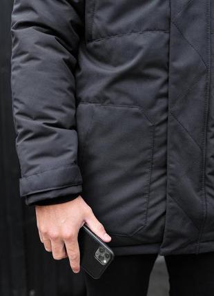 Парка куртка мужская теплая зимняя черная / курточка чоловіча тепла зимня чорна6 фото