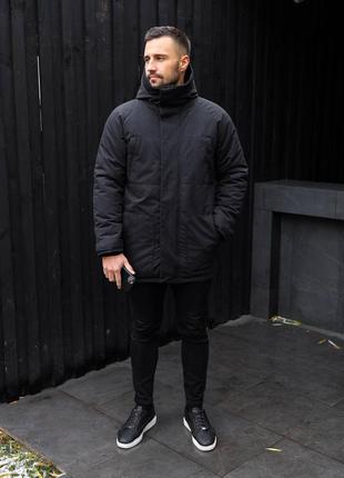 Парка куртка мужская теплая зимняя черная / курточка чоловіча тепла зимня чорна3 фото
