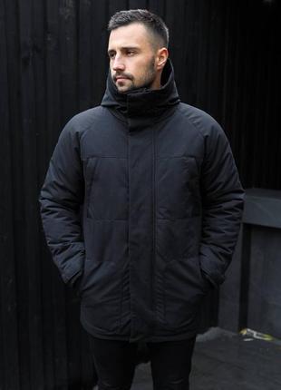 Парка куртка мужская теплая зимняя черная / курточка чоловіча тепла зимня чорна5 фото