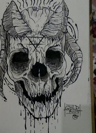 Рисунок гелевой ручкой💀