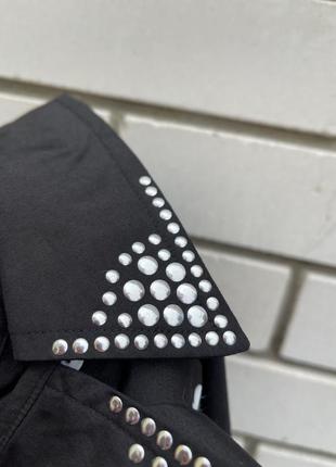 Черная манишка рубашка с заклёпками хлопок германия