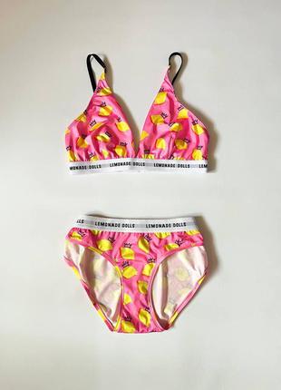 Купальник нижнее белье треугольники яркий розовый раздельный бикини спортивный купить цена