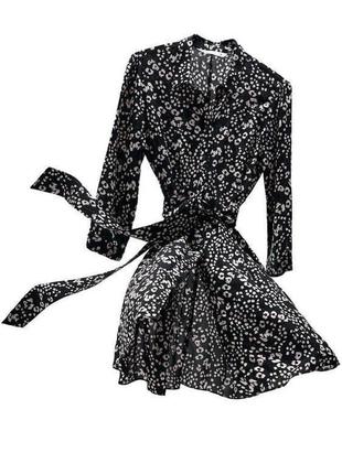 Платье в леопардовый принт с поясом zara