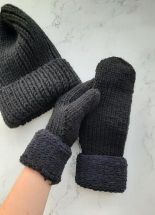 Женские жiночi зимние зимовi варежки митенки перчатки рукавички рукавицi3 фото