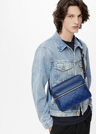 Сумка бренд синяя мужская кросс-боди поясная сумка