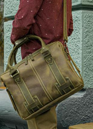 Офисная мужская сумка, кожаная сумка под ноутбук2 фото